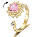 Anel De Rolamento Triangulado Rosa Gold
