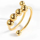Anel De Rolamento Bolinhas Gold