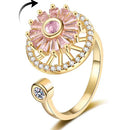 Anel De Rolamento Girassol Rosa Gold