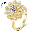 Anel De Rolamento Flor Dupla Gold